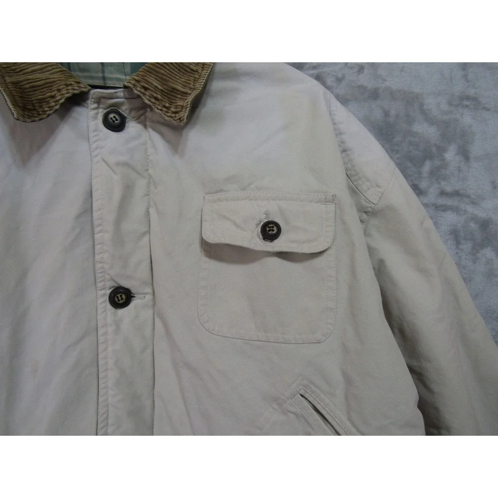 Urban Pipeline Barn Jacket Mens XL Beige Good Canvas Corduroy‎ Plaid Lined Coat